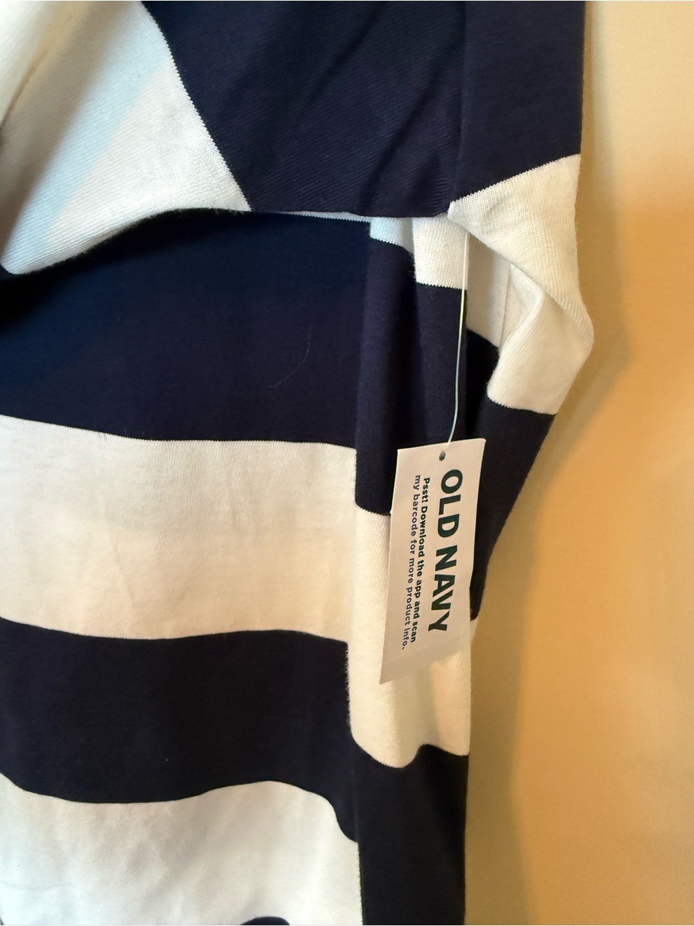 Old Navy Navy and White Striped Polo Top - Picture 2 of 4